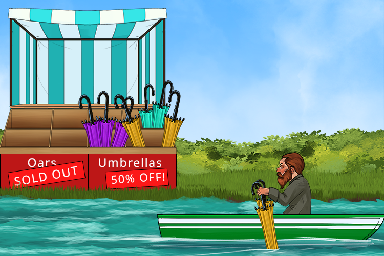 The oars had gone (Oregon), but they had a sale on umbrella (Salem), so we used them instead